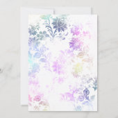 *~* Diamond White Vintage Rustic Damask Wedding Kaart (Achterkant)