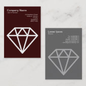 Diamond - wit op donkerbruin visitekaartje (Voorkant / Achterkant)