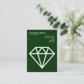 Diamond - Wit over Donker bos Groen Visitekaartje (Staand voorkant)