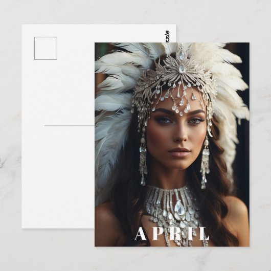 *~ DIAMOND Women AP53 Boho APRIL VERJAARDAG Briefkaart (Voorkant / Achterkant)