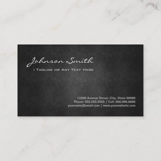 Diamond Worker Cool Black Metal Simpliciet Visitekaartje (Achterkant)