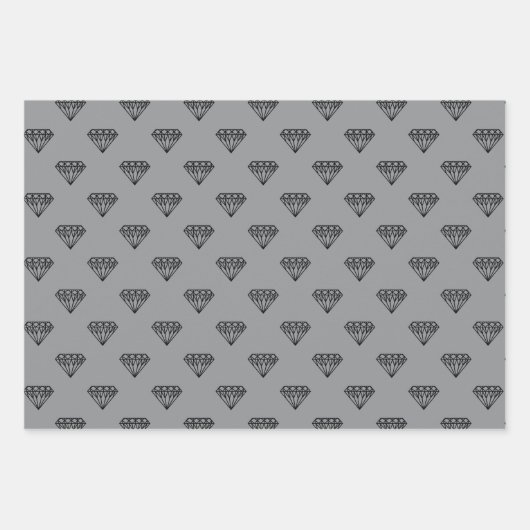 Diamond Wrapping Paper Flat Sheet Set van 3 (Voorkant 3)