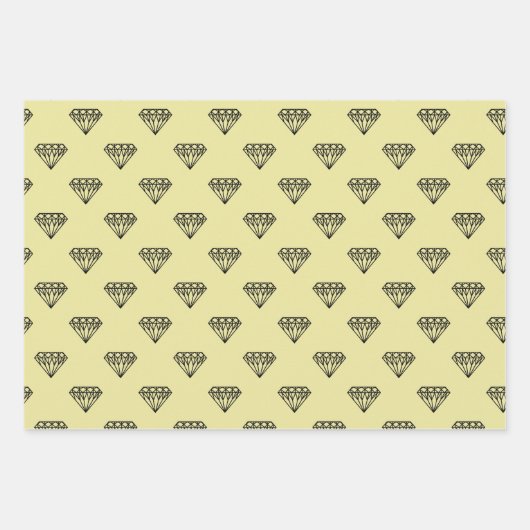 Diamond Wrapping Paper Flat Sheet Set van 3 (Voorkant 2)