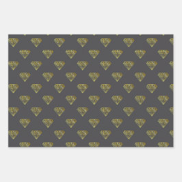 Diamond Wrapping Paper Flat Sheet Set van 3
