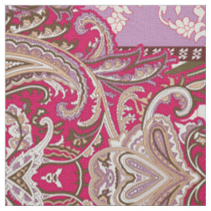 Diamond Zigzag Textile Lavender Paisley Print Stof
