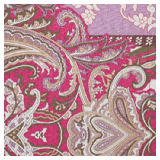 Diamond Zigzag Textile | Lavender Paisley Print Stof (Swatch)