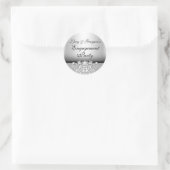 Diamond Zilver & Zwart Verlovingsfeest Sticker (Tas)