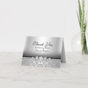 Diamond Zilver & Zwarte Dankkaart Bedankkaart