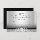 Diamond Zilver & Zwarte RSVP (Voorkant / Achterkant)