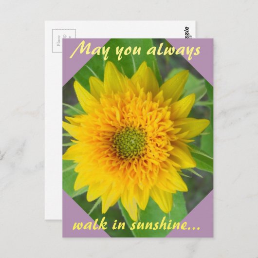 Diamond Zonnebloem met inspirerende boodschap brie Briefkaart (Voorkant / Achterkant)