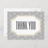 Diamond Zwart & Goud Dank u Briefkaart (Voorkant / Achterkant)