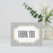 Diamond Zwart & Goud Dank u Briefkaart (Staand voorkant)