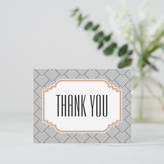Diamond Zwart & Koper Dank u Briefkaart (Staand voorkant)
