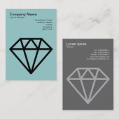 Diamond - Zwart op lichtblauw grijs Visitekaartje (Voorkant / Achterkant)