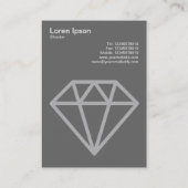 Diamond - Zwart op lichtblauw grijs Visitekaartje (Achterkant)