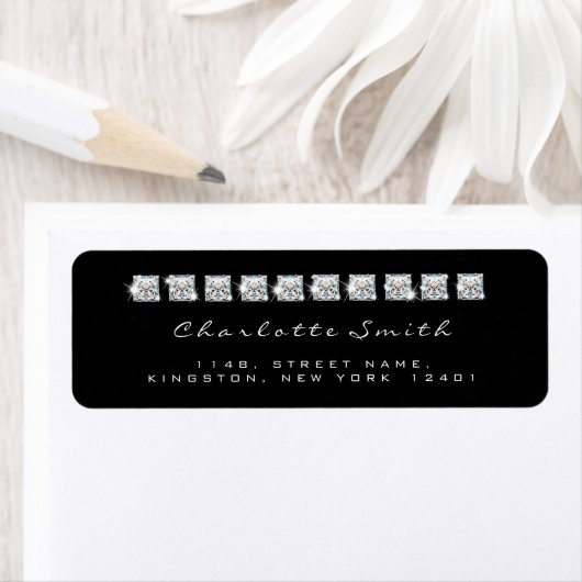 Diamond Zwart Wit Retouradres Labels (Insitu)