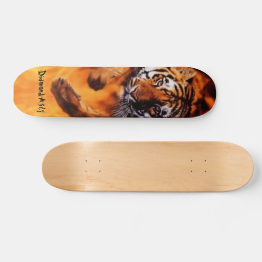 Diamondality Flaming tijgerskateboard Persoonlijk Skateboard (Horizontaal)