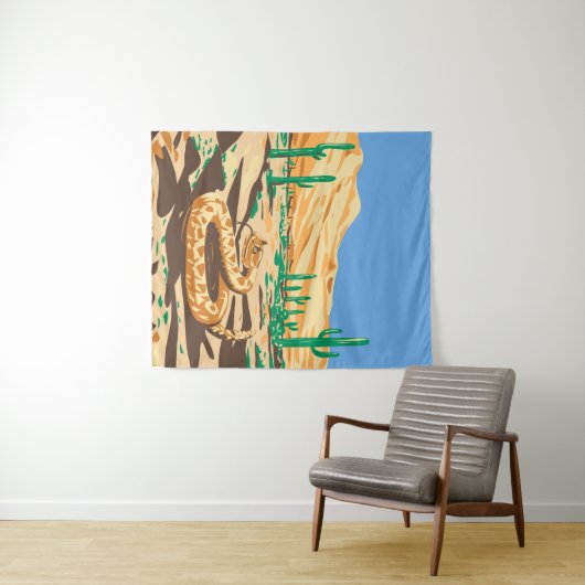 Diamondback Rattlesnake Wandkleed (In Situ (horizontaal))