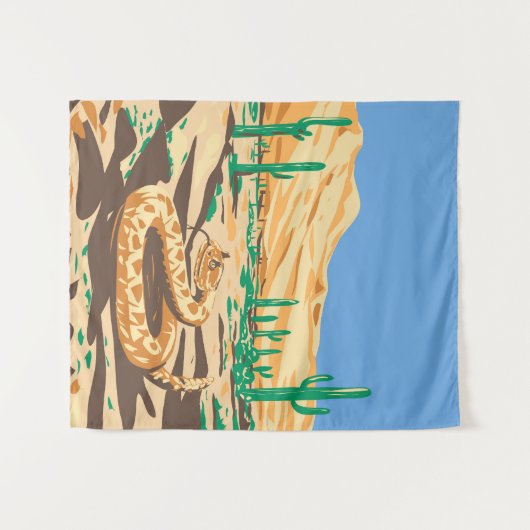 Diamondback Rattlesnake Wandkleed (Voorkant (horizontaal))