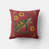 Diamondback Terrapin And Black Eyed Susan Flowers Kussen (Achterkant)