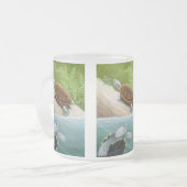 Diamondback Terrapins Frosted Glass Mok (Voorkant links)