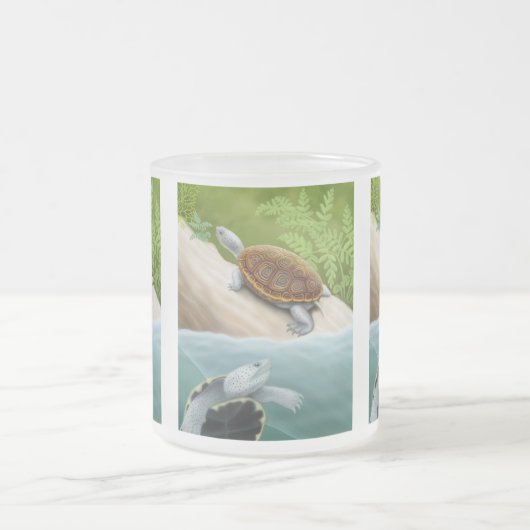 Diamondback Terrapins Frosted Glass Mok (Center)