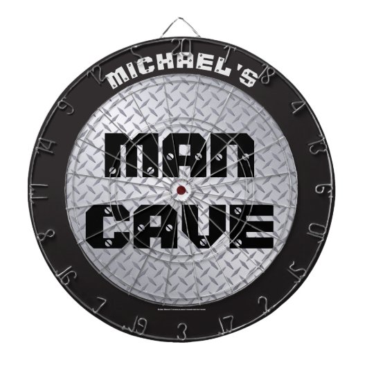 Diamondplate Industrial Man Cave Dartboard Dartbord (Voorkant)