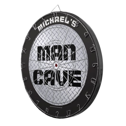 Diamondplate Industrial Man Cave Dartboard Dartbord (Voorkant Rechts)