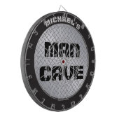 Diamondplate Industrial Man Cave Dartboard Dartbord (Voorkant Links)
