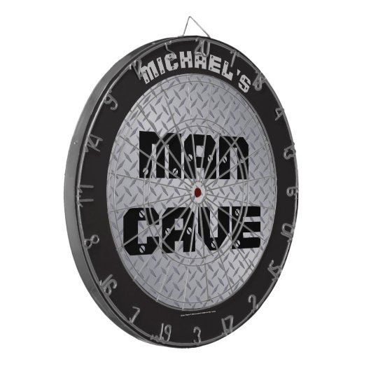 Diamondplate Industrial Man Cave Dartboard Dartbord (Voorkant Links)