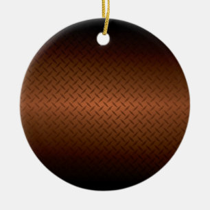 Diamondplate Look Patroon Zwart naar Koper Verlop Keramisch Ornament