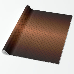 Diamondplate Look Patroon Zwart naar Koper vervaa Cadeaupapier