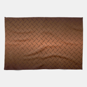 Diamondplate Look Patroon Zwart naar Koper vervaa Theedoek