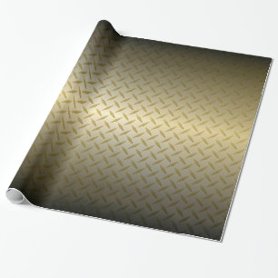 Diamondplate-patroon met zwart-gouden verdichting cadeaupapier