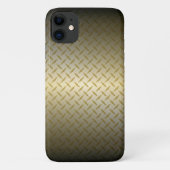 Diamondplate-patroon met zwart-gouden verdichting Case-Mate iPhone case (Achterkant)