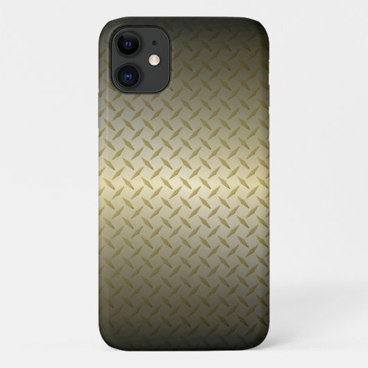 Diamondplate-patroon met zwart-gouden verdichting Case-Mate iPhone case (Achterkant)