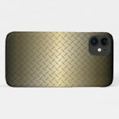 Diamondplate-patroon met zwart-gouden verdichting Case-Mate iPhone case (Achterkant (horizontaal))