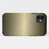Diamondplate-patroon met zwart-gouden verdichting Case-Mate iPhone case (Achterkant (horizontaal))