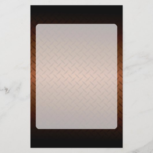 Diamondplate: zwarte patroon naar koper vervagen briefpapier (Voorkant)