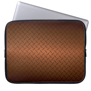 Diamondplate: zwarte patroon naar koper vervagen laptop sleeve
