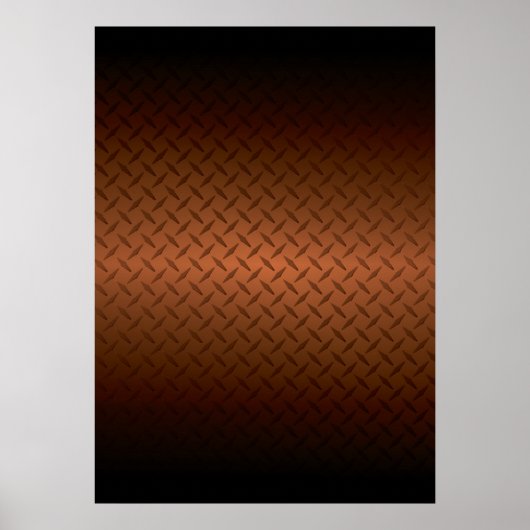 Diamondplate: zwarte patroon naar koper vervagen poster (Voorkant)
