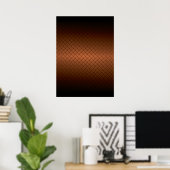 Diamondplate: zwarte patroon naar koper vervagen poster (Thuiskantoor)