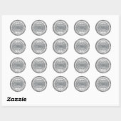Diamonds 25th Silver Wedding Jubileum 25 jaar Ronde Sticker (Vel)