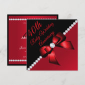 Diamonds 4oth Ruby Wedding Jubileum Kaart (Voorkant / Achterkant)