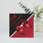 Diamonds 4oth Ruby Wedding Jubileum Kaart (Staand voorkant)