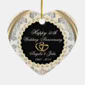 Diamonds 50th Wedding Jubileum Keramisch Ornament (Achterkant)