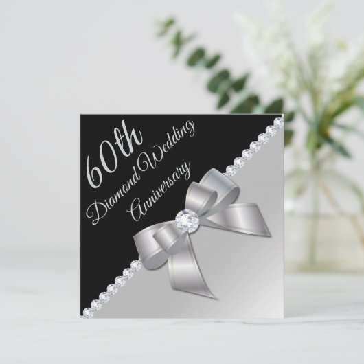 Diamonds 6oth Wedding Jubileum Kaart (Staand voorkant)