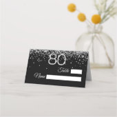 Diamonds 80th Birthday Party Place Card Plaatskaartje (Voorkant)