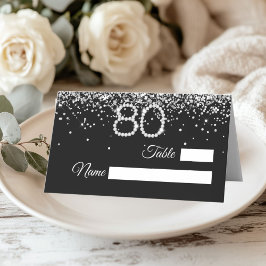 Diamonds 80th Birthday Party Place Card Plaatskaartje