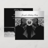 Diamonds Afbeelding Birthday Party Black White Kaart (Voorkant / Achterkant)